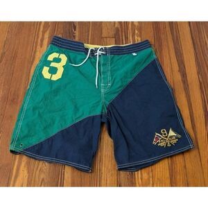 Polo Ralph Lauren Green Blue Board Shorts Size 36